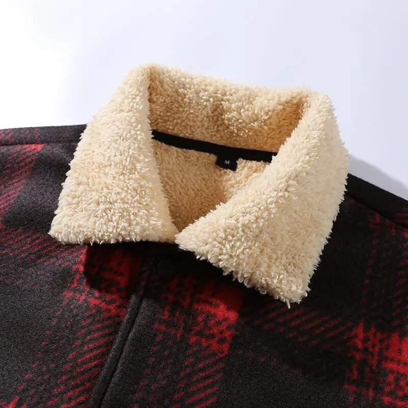 Natalia Plaid Sherpa Lined Bomber Jacket