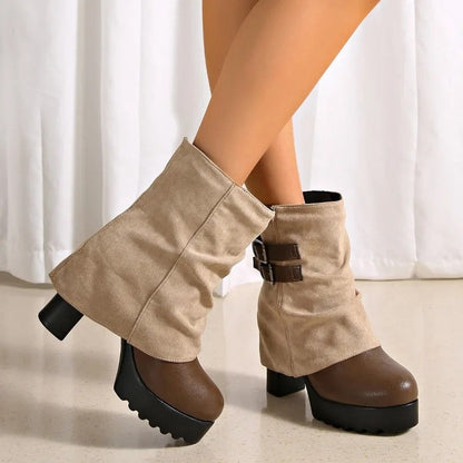Nicole Platform Block Heel Ankle Boots