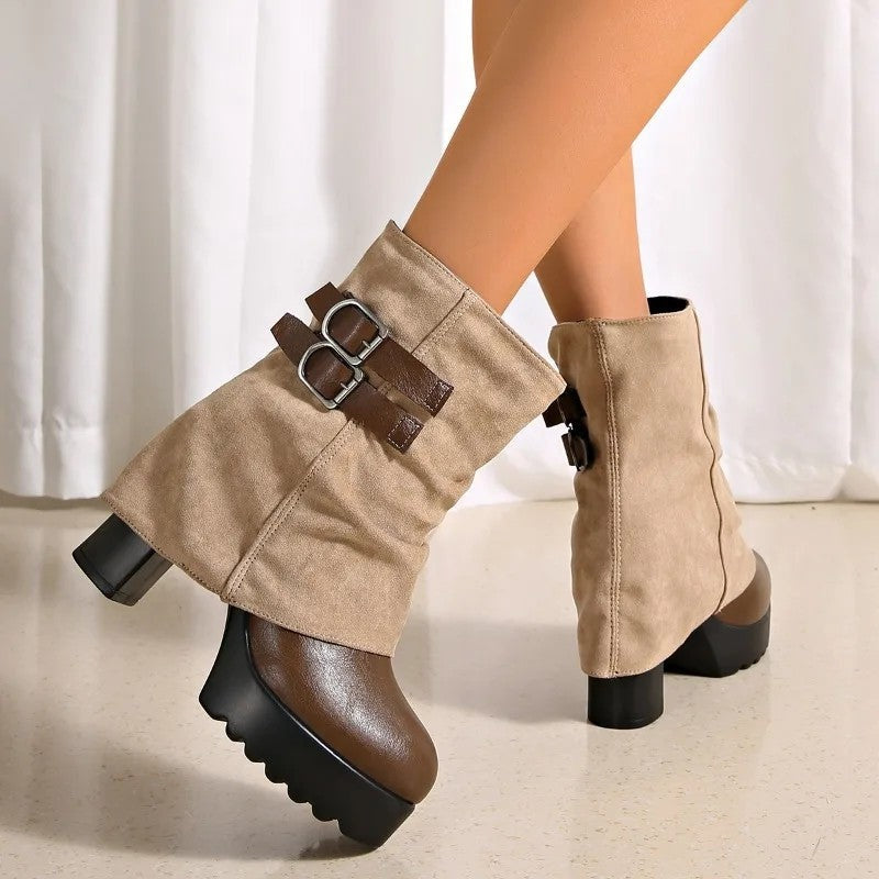 Nicole Platform Block Heel Ankle Boots