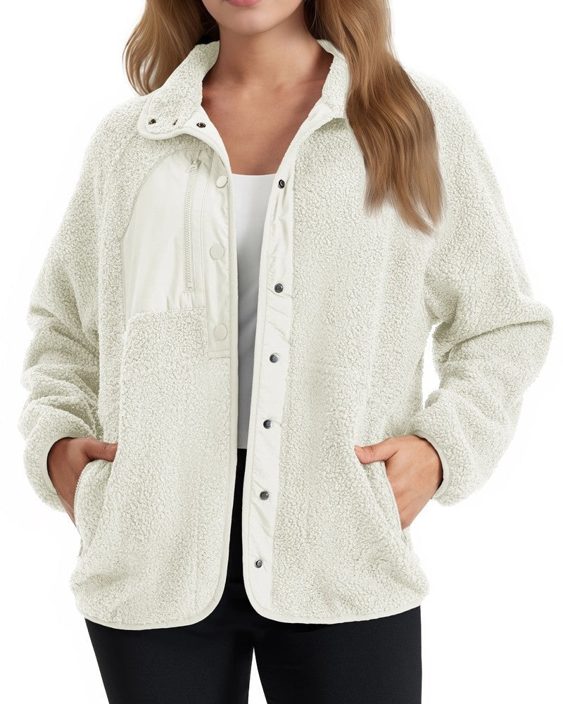 Nils Relaxed Fleece Snap-Front Jacket