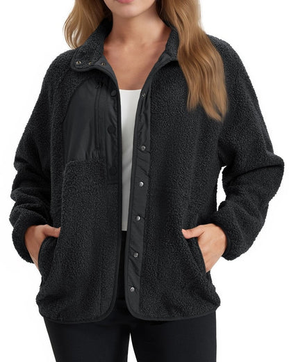 Nils Relaxed Fleece Snap-Front Jacket