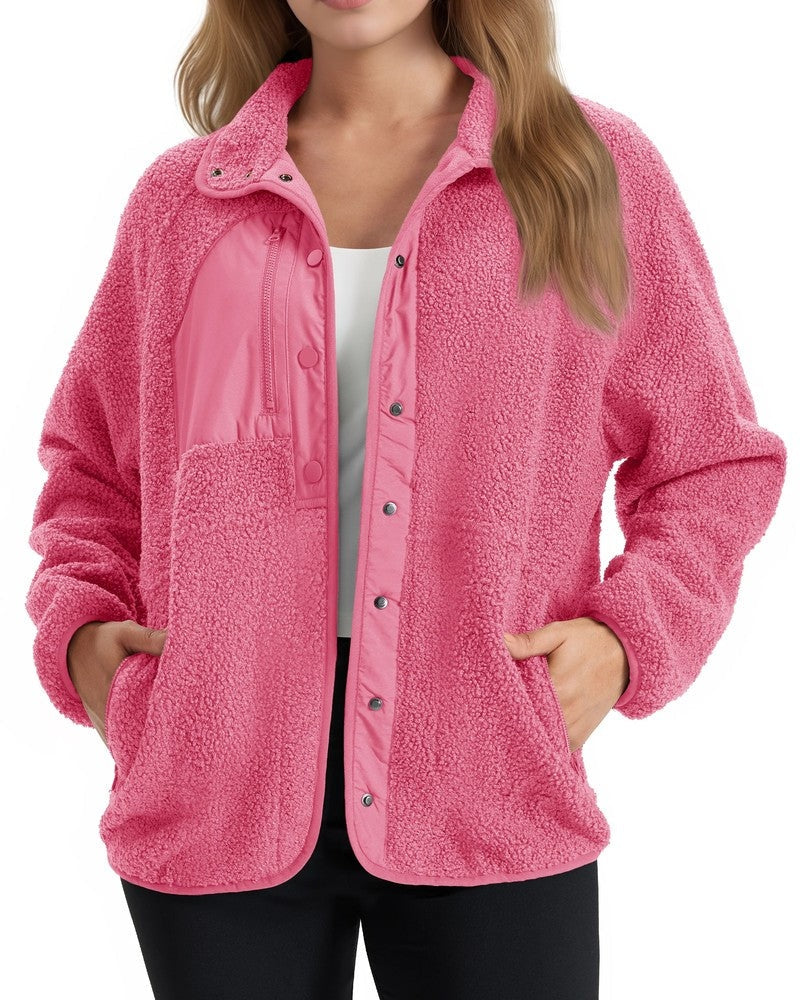 Nils Relaxed Fleece Snap-Front Jacket