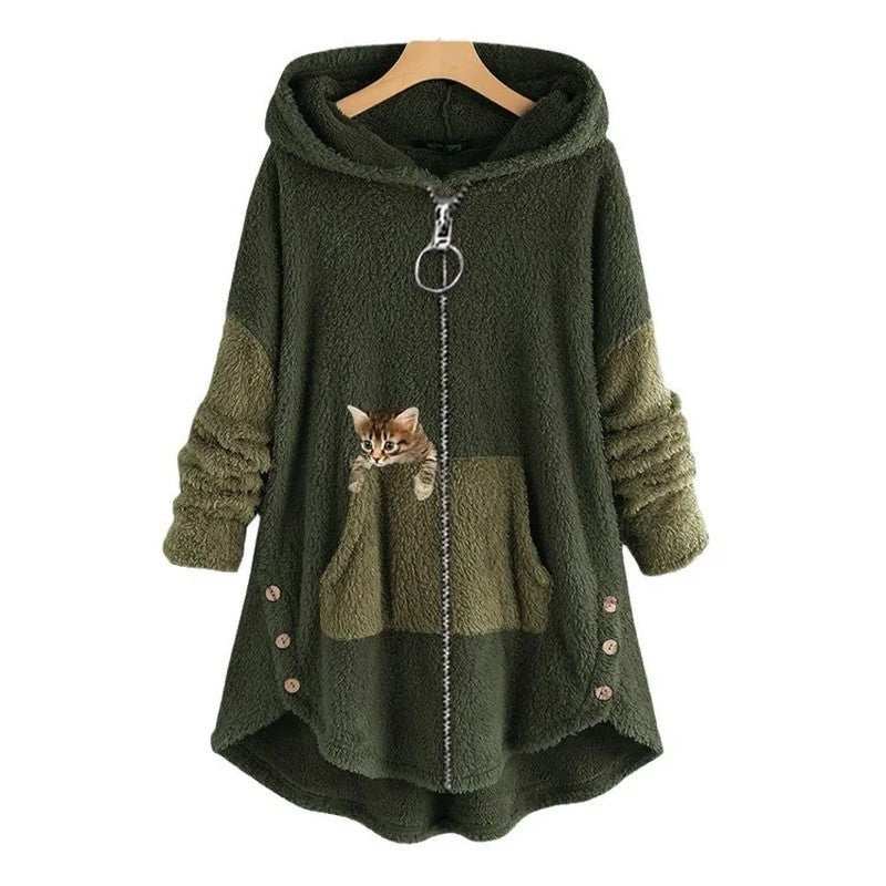 Nina Women's Fleece Hooded Zip Jacket