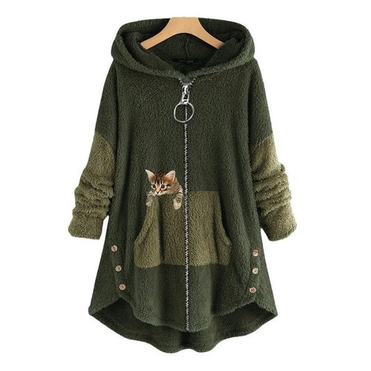 Nina Women's Fleece Hooded Zip Jacket