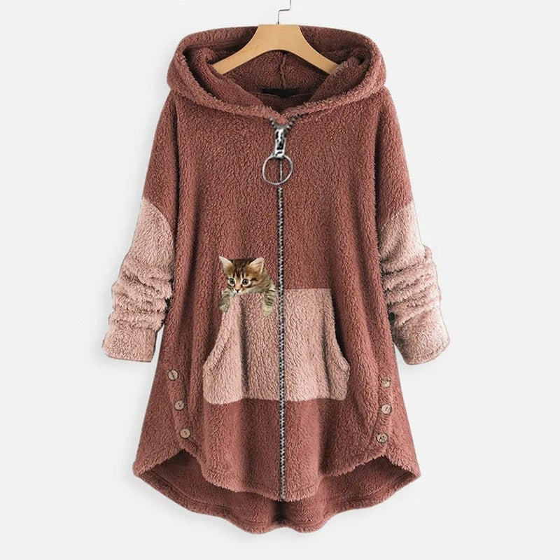 Nina Women's Fleece Hooded Zip Jacket