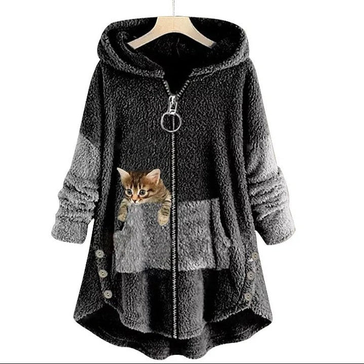 Nina Women's Fleece Hooded Zip Jacket