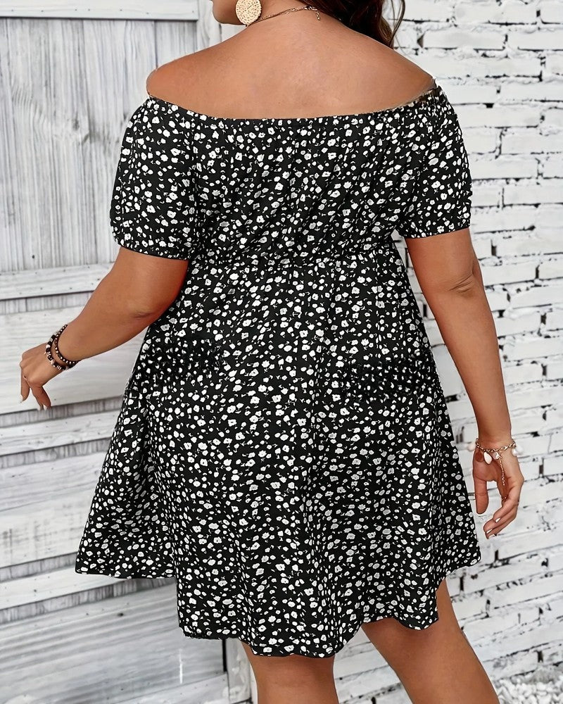 Nina Women's Floral Off-Shoulder Cutout Mini Dress