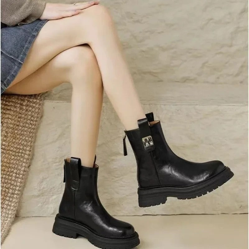 Nina Women's Shearling Lined Lug Sole Ankle Boots