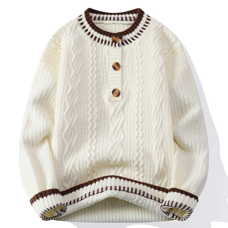 Pablo Cable Knit Button-Up Sweater