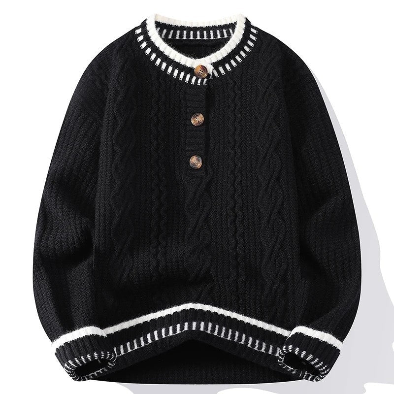 Pablo Cable Knit Button-Up Sweater