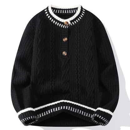 Pablo Cable Knit Button-Up Sweater