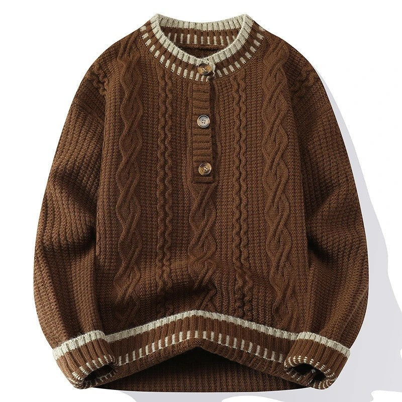 Pablo Cable Knit Button-Up Sweater