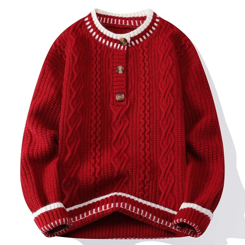 Pablo Cable Knit Button-Up Sweater