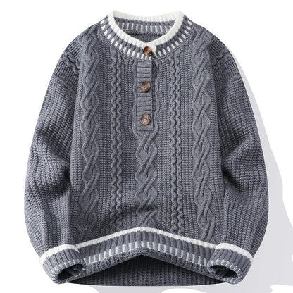Pablo Cable Knit Button-Up Sweater