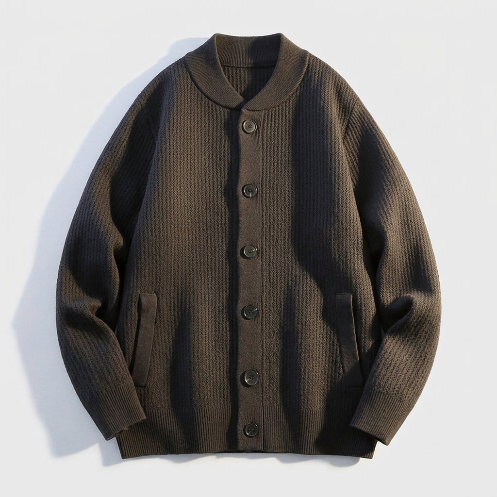 Paolo Relaxed Waffle Knit Button-Up Jacket