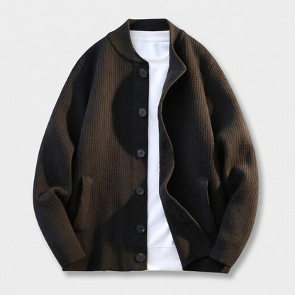 Paolo Relaxed Waffle Knit Button-Up Jacket