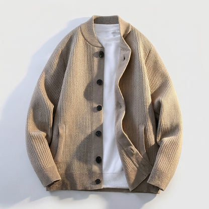 Paolo Relaxed Waffle Knit Button-Up Jacket