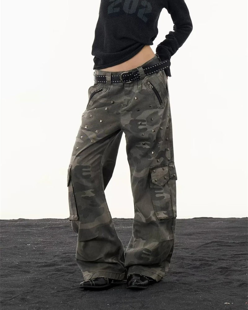 Petra Camo Studded Cargo Pants