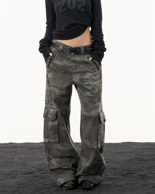 Petra Camo Studded Cargo Pants