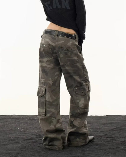 Petra Camo Studded Cargo Pants
