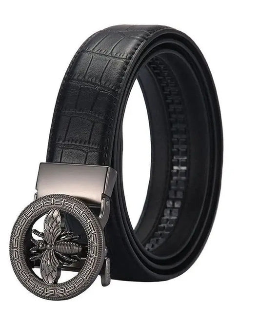 Philip Embossed Metal Buckle Dress Belt
