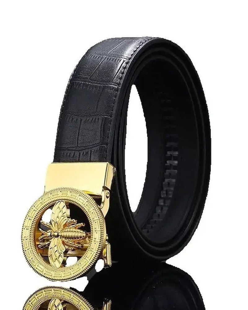 Philip Embossed Metal Buckle Dress Belt