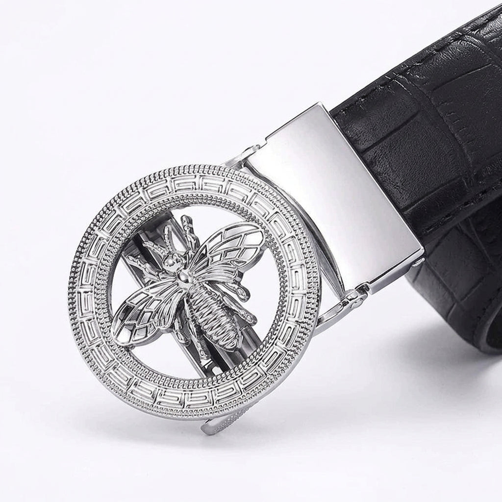 Philip Embossed Metal Buckle Dress Belt