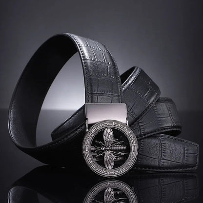 Philip Embossed Metal Buckle Dress Belt