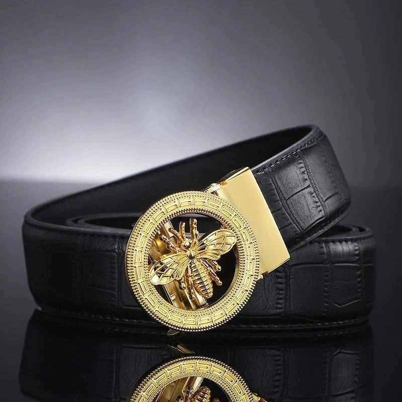 Philip Embossed Metal Buckle Dress Belt