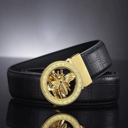 Philip Embossed Metal Buckle Dress Belt