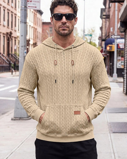 Ralph Men's Textured Knit Hooded Sweatshirt