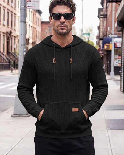 Ralph Men's Textured Knit Hooded Sweatshirt