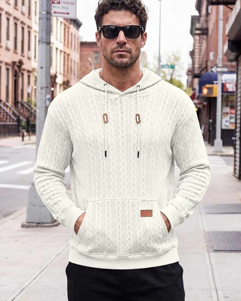 Ralph Men's Textured Knit Hooded Sweatshirt