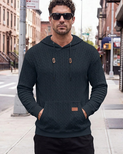 Ralph Men's Textured Knit Hooded Sweatshirt