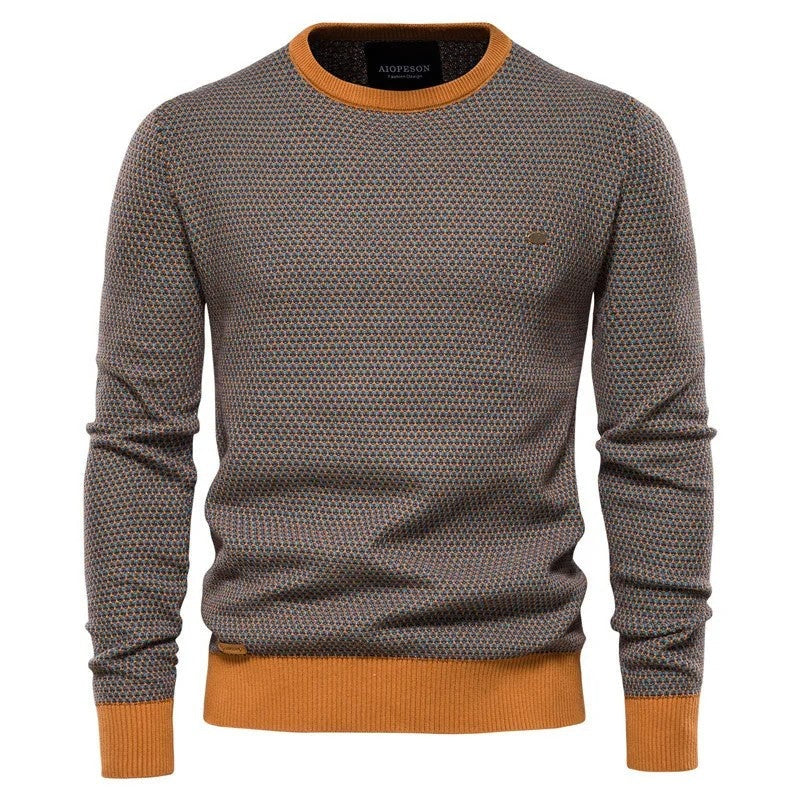 Sebastian Geometric Knit Crewneck Sweater