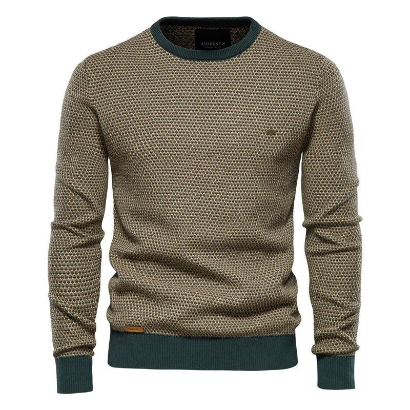 Sebastian Geometric Knit Crewneck Sweater
