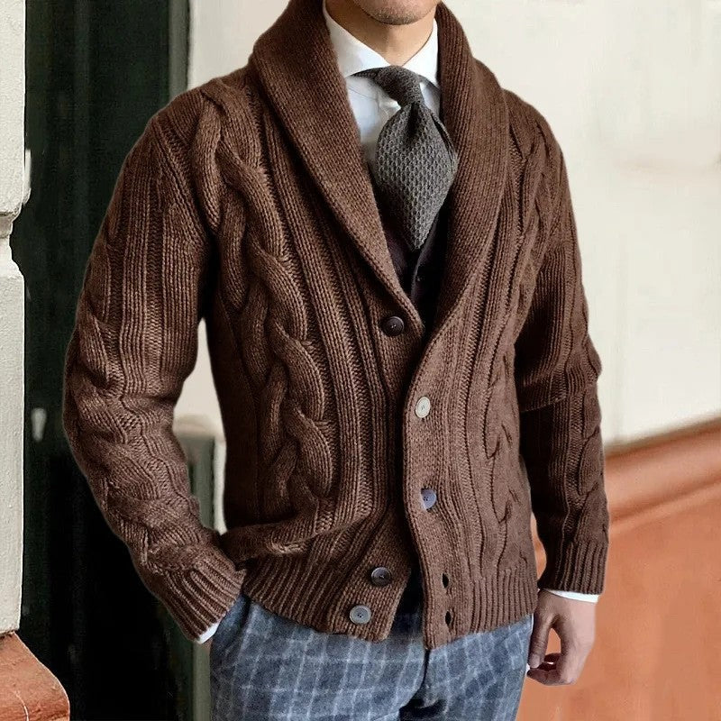 Sergio Cable Knit Shawl Cardigan