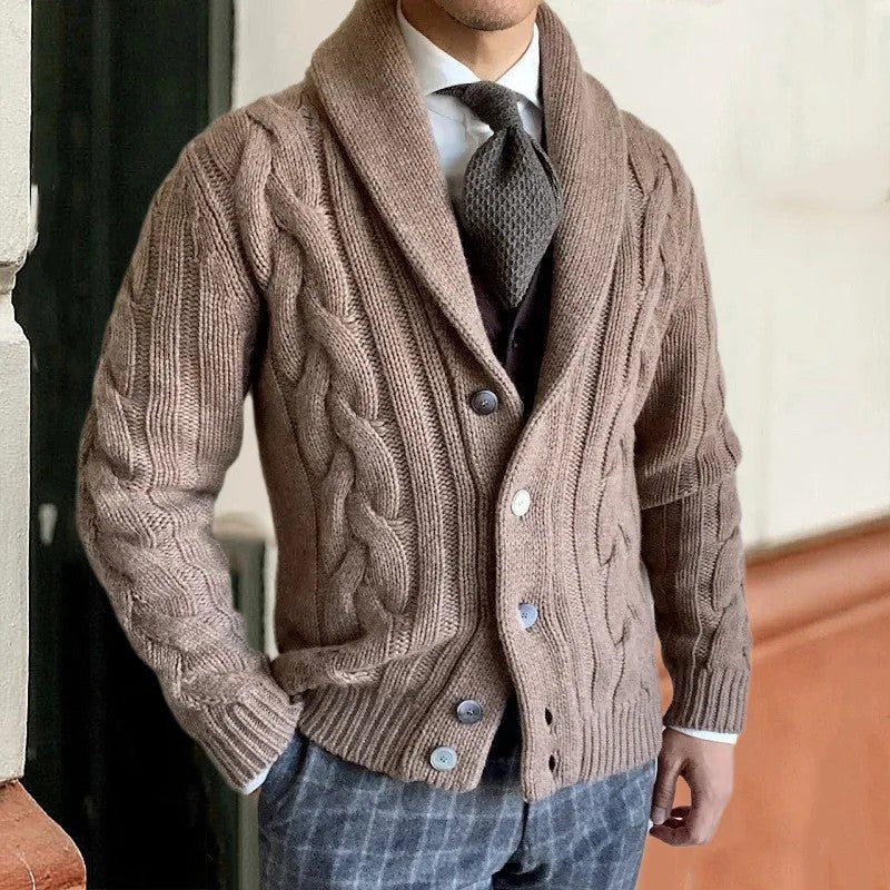 Sergio Cable Knit Shawl Cardigan