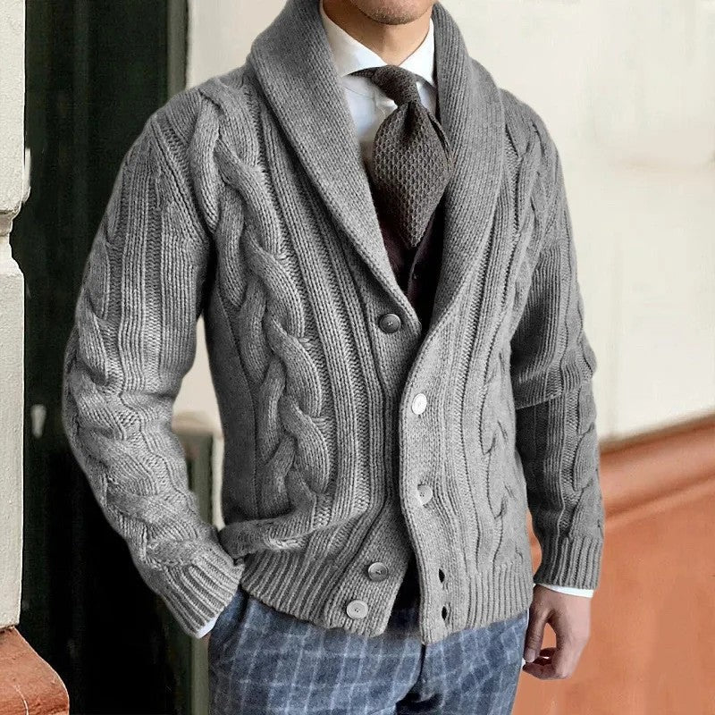 Sergio Cable Knit Shawl Cardigan