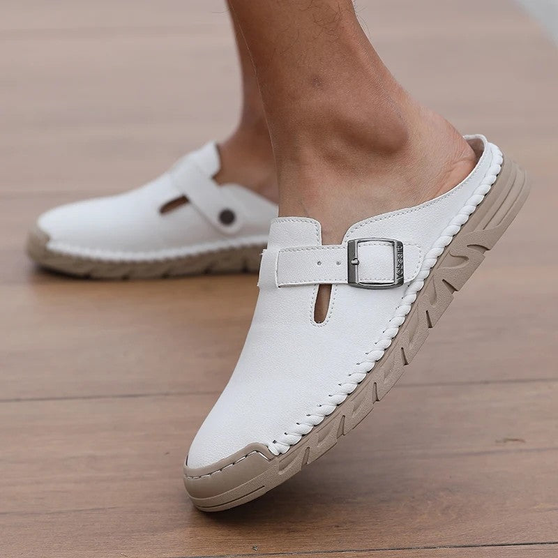 Simon Men's Buckle Slip-On Comfort Mules