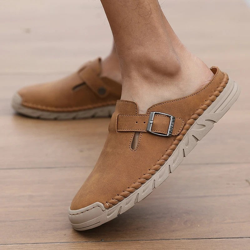Simon Men's Buckle Slip-On Comfort Mules