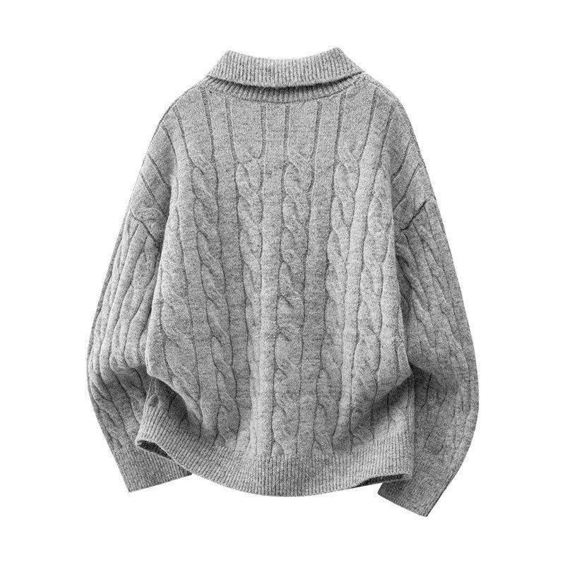 Simon Men's Cable Knit Quarter-Zip Sweater