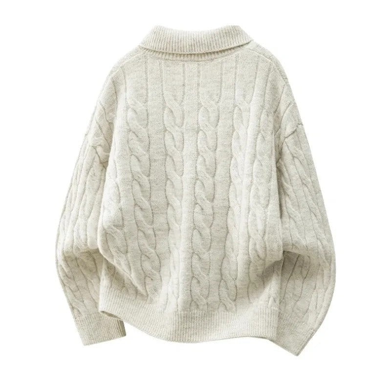 Simon Men's Cable Knit Quarter-Zip Sweater