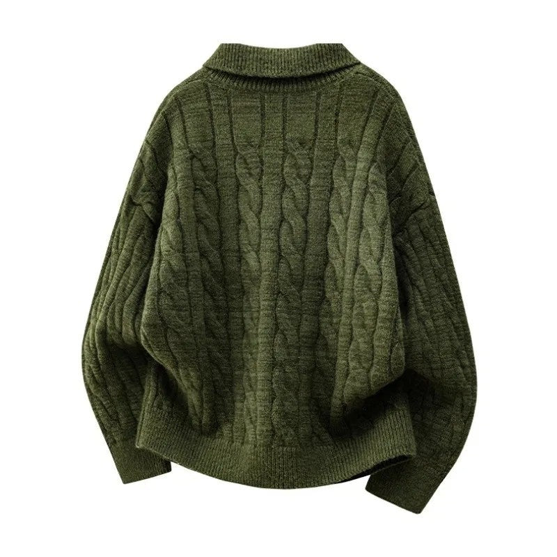Simon Men's Cable Knit Quarter-Zip Sweater
