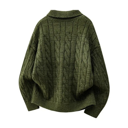 Simon Men's Cable Knit Quarter-Zip Sweater