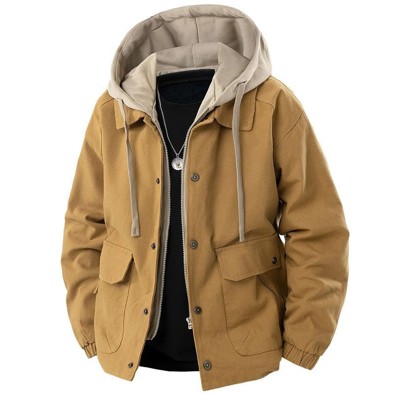 Simon Men's Hooded Utility Canvas Jacket