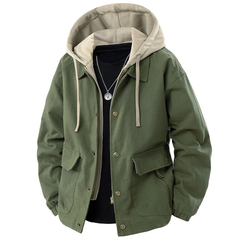 Simon Men's Hooded Utility Canvas Jacket