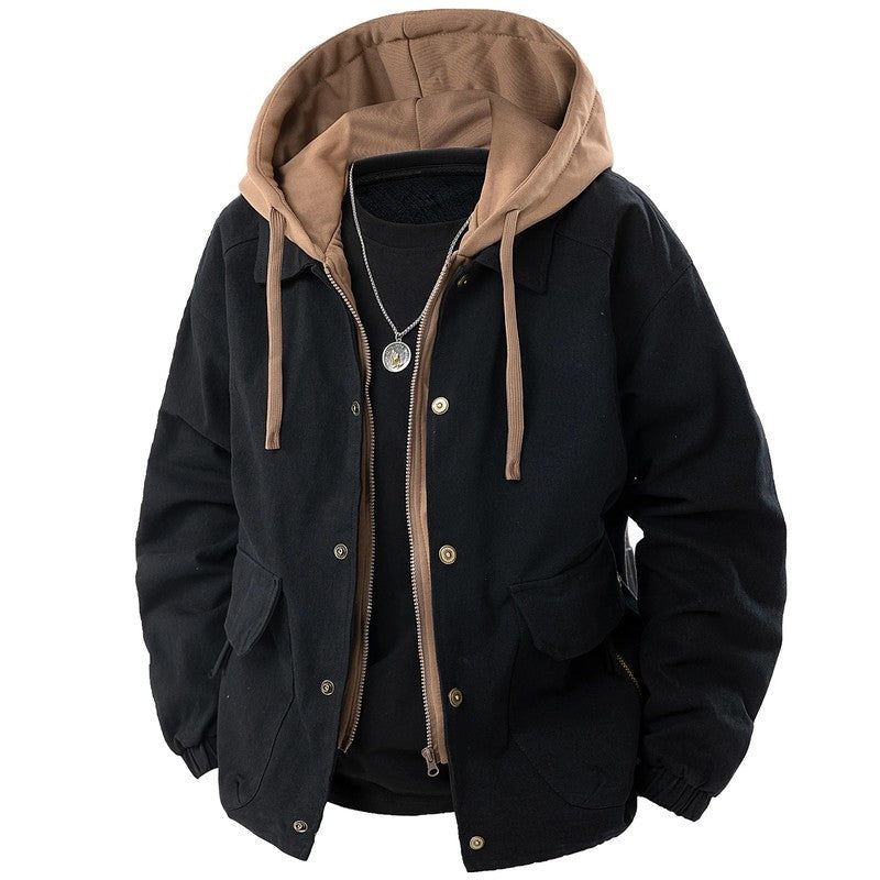 Simon Men's Hooded Utility Canvas Jacket
