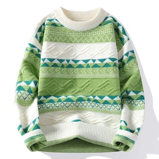 Simon Men's Relaxed Knit Pattern Sweater