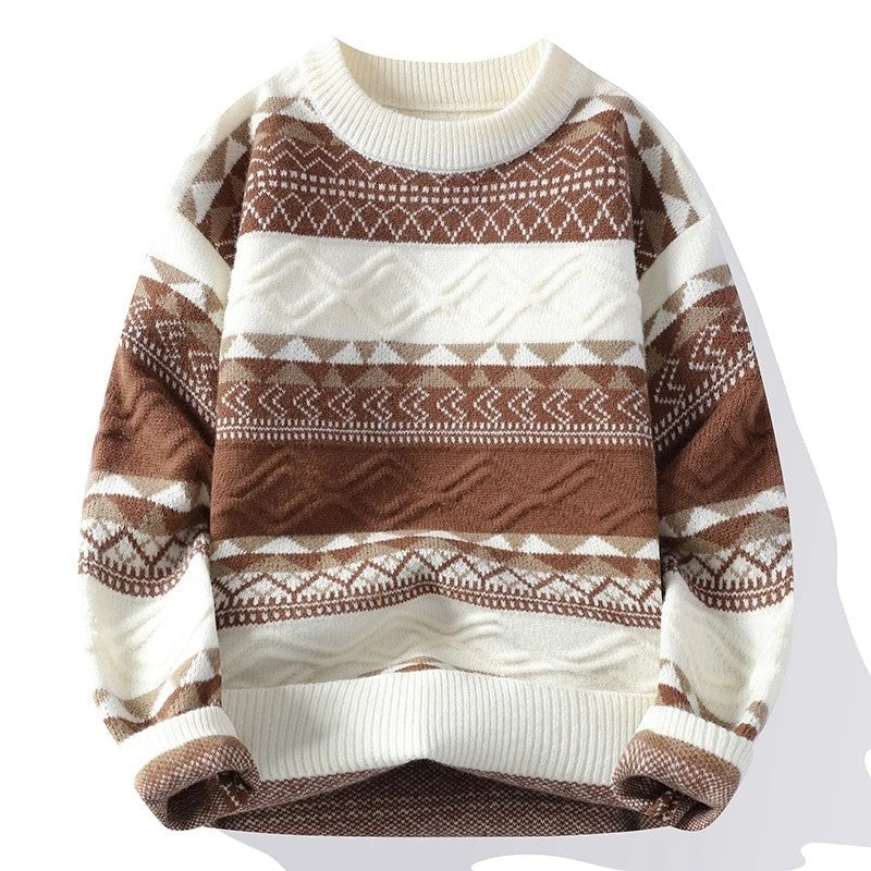 Simon Men's Relaxed Knit Pattern Sweater